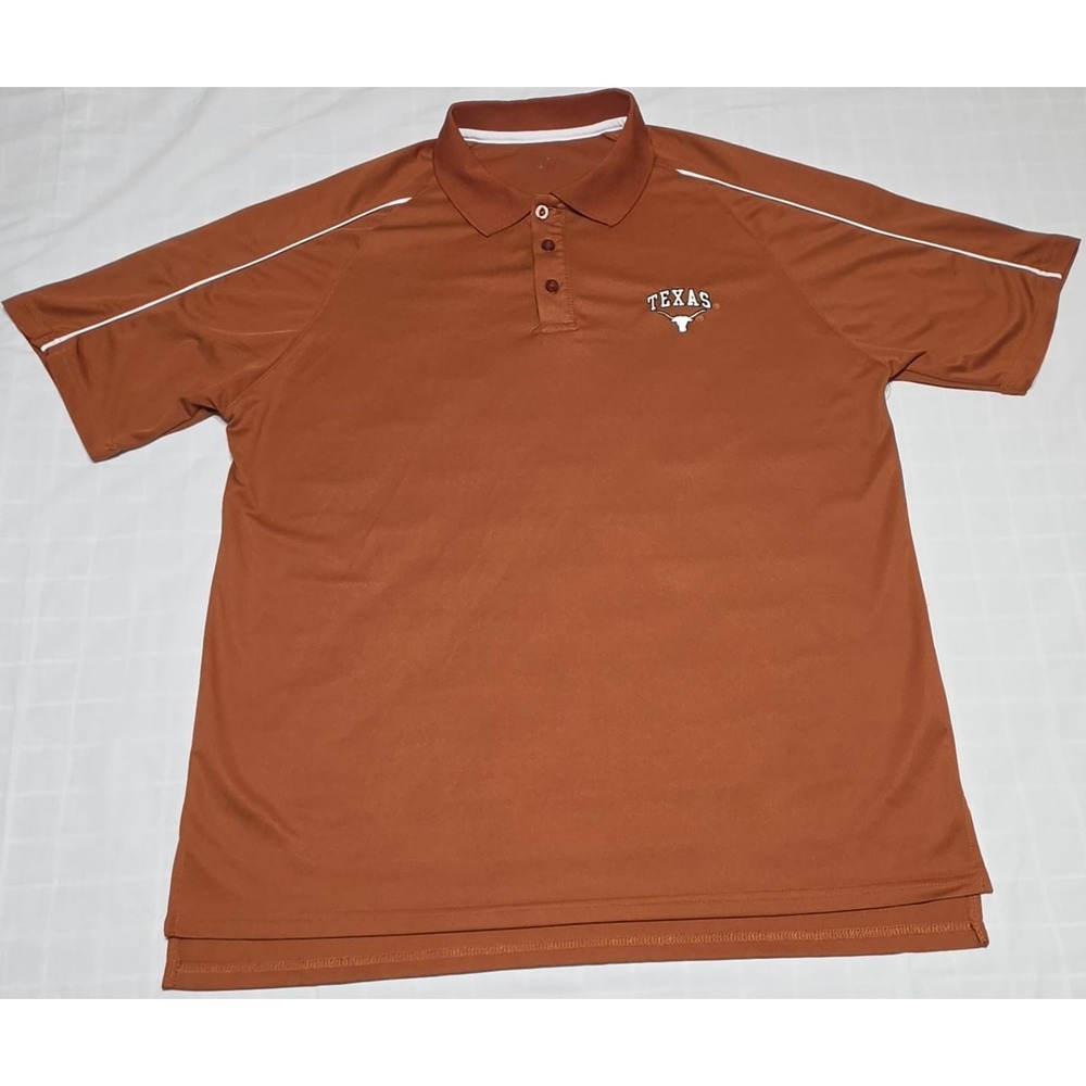 Chiliwear Texas Longhorns Orange With Logo And White stripes Polo Shirt Size XL